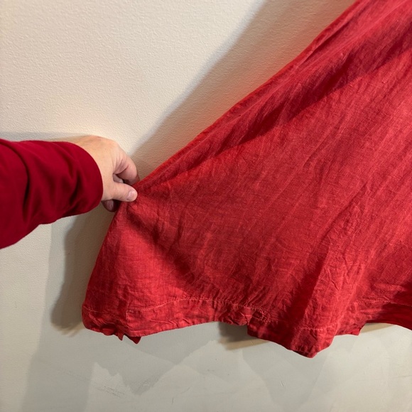 Assymetrical Hem Line Linen Dress SZ XL Sleeveless Unlined - Picture 3 of 7